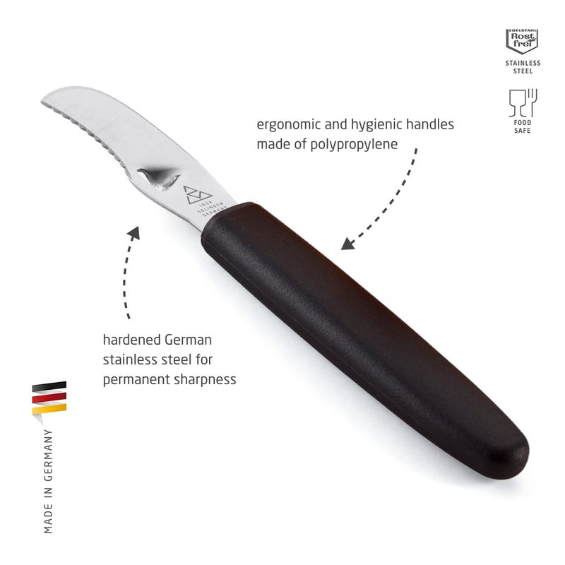 triangle Orange Peeler - Includes Serrated Blade, Smooth Blade & Channel Knife for Peeling & Decorating Citrus Fruits - Ergonomic Handle - Dishwasher Safe - Made in Germany - Image 2